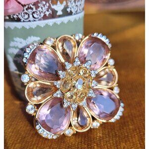 Rare vintage swarovski and citrine brooch